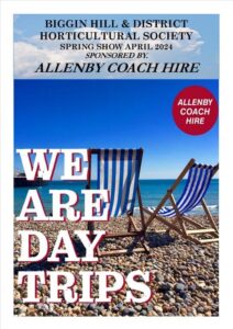 Allenby Coach Hire, sponsors, spring show April 2024, Biggin hill & district horticultural society